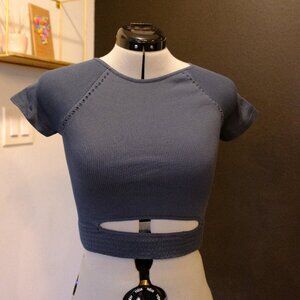 Free People Movement fitted cutut crop top for yoga/gym